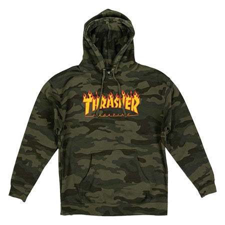 Thrasher Magazine Flame Logo Hoodie - Forest Camo