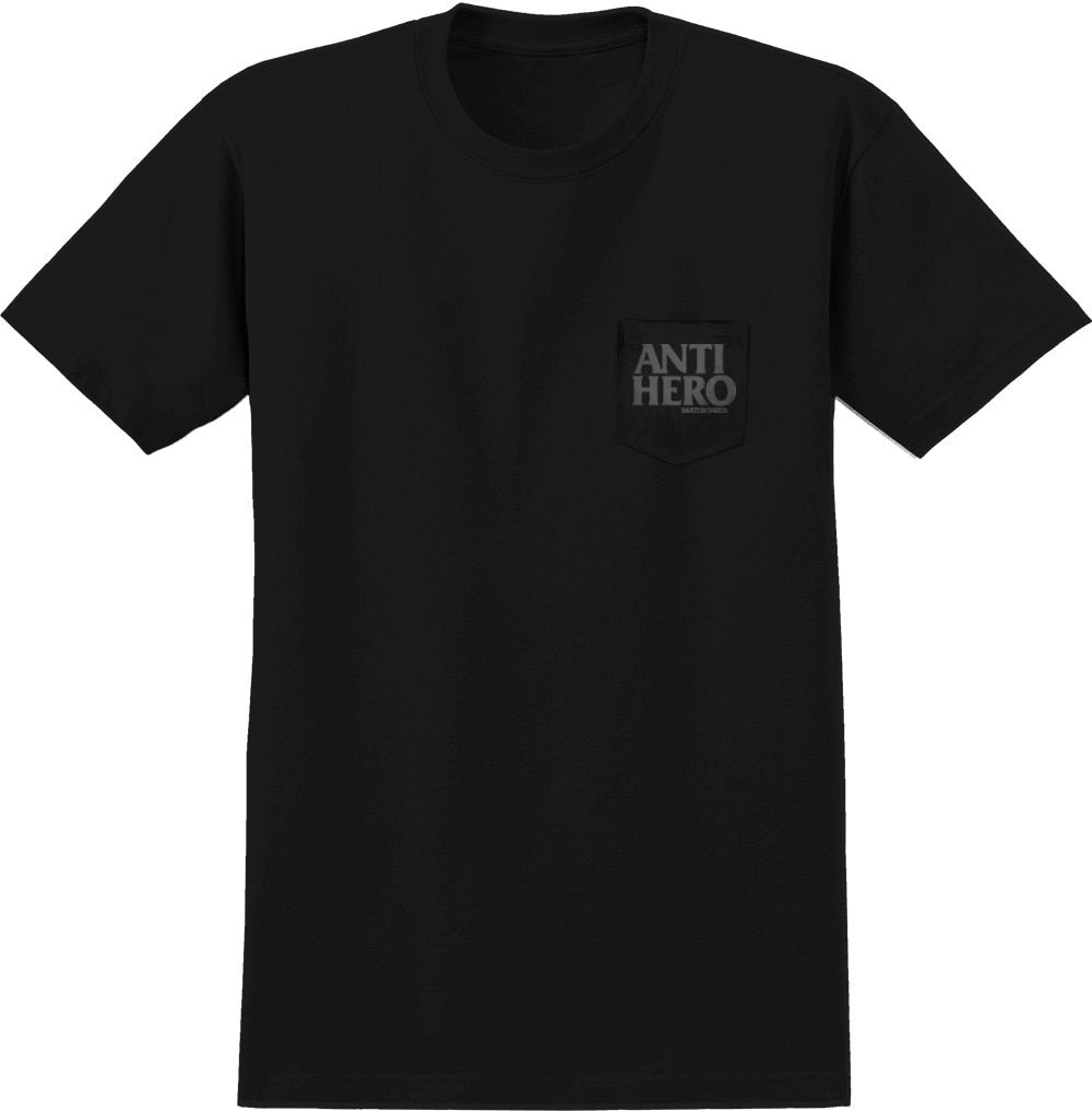 Antihero Skateboards Black Hero Pocket Tee - Black/Reflective