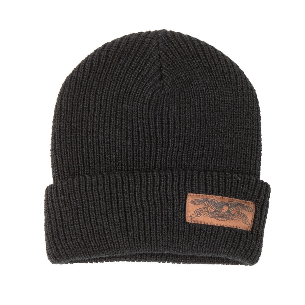 Antihero Skateboards Stock Eagle Label Cuff Beanie - Black/Brown