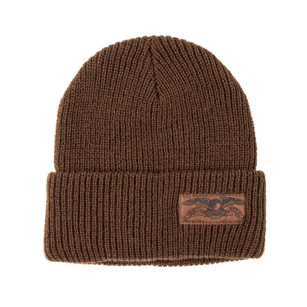 Antihero Skateboards Stock Eagle Label Cuff Beanie - Brown/Brown