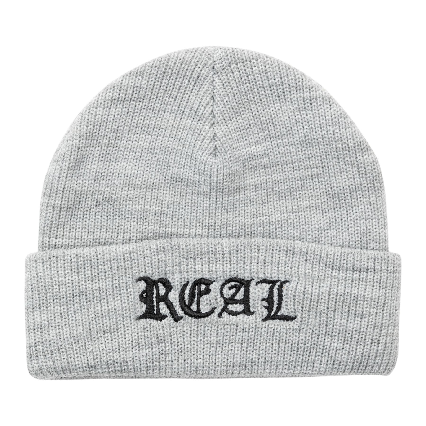 Heather Grey Real Skateboards Script Beanie