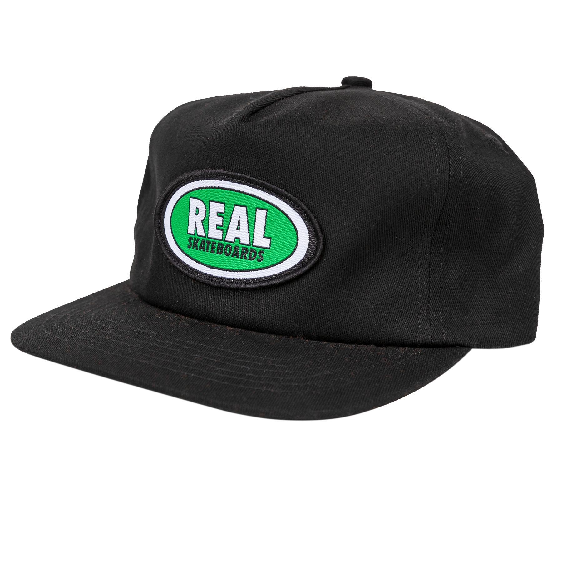 Black Real Skateboards Oval Snapback