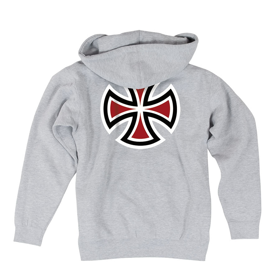 Independent Bar/Cross Regular Pullover hoodie- Grey Heather