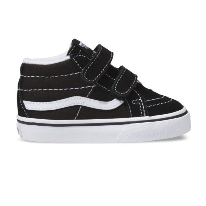 Black/White Reissue Sk8-Mid Vans Toddler Skateboard Shoes