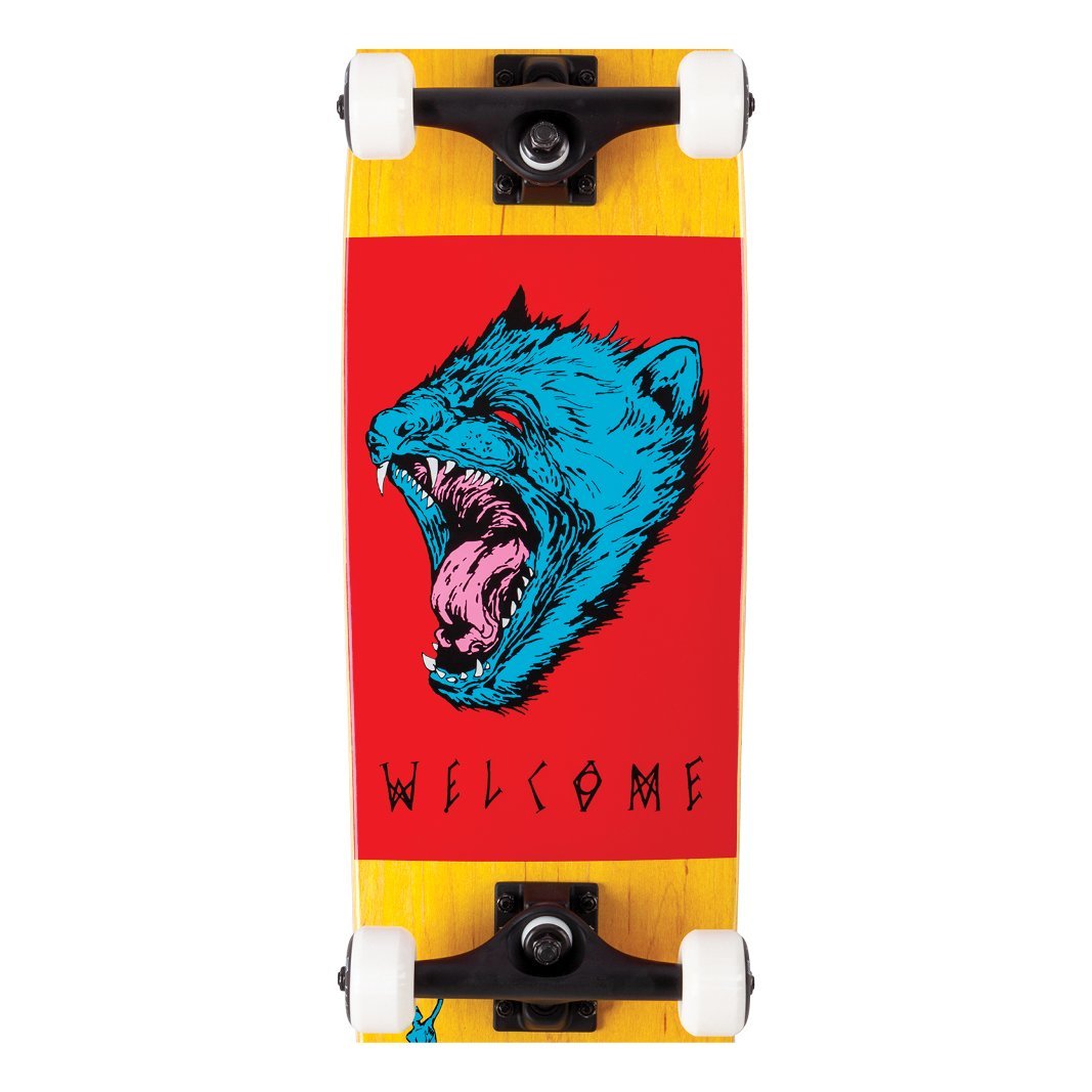 Welcome Tasmanian Angel Complete Skateboard - Yellow Stain/Red/Blue