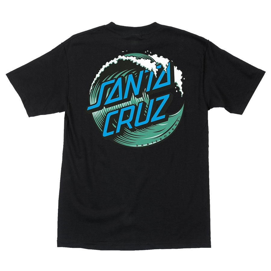 Santa Cruz Youth Wave Dot Tee - Black