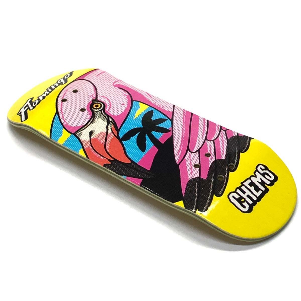 Chems x DK Flamingo Fingerboard Deck -O - Shape