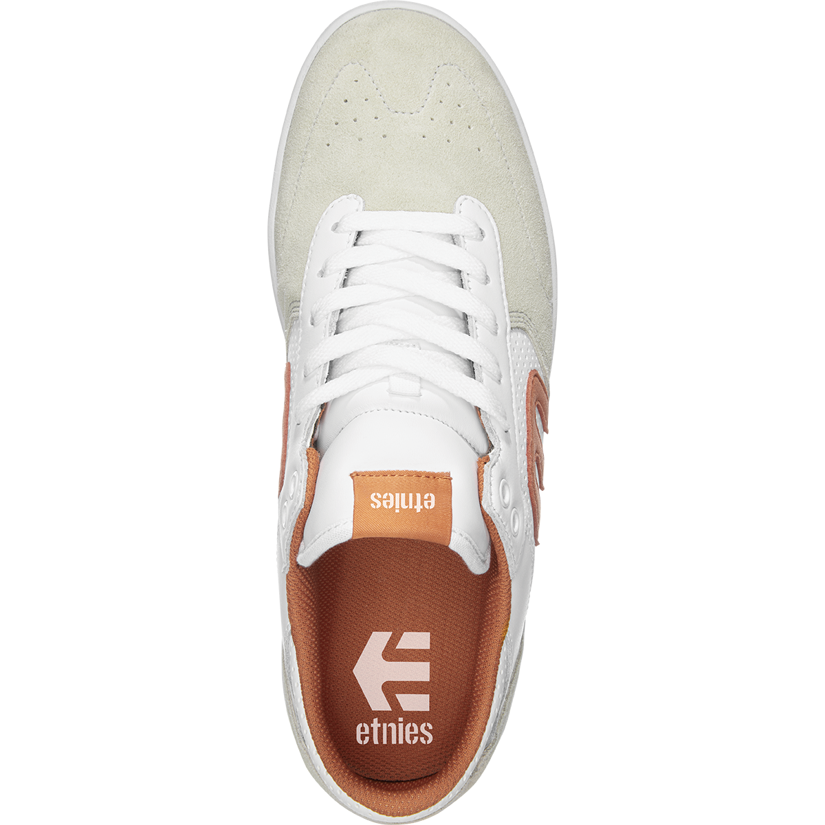 White/Orange Windrow Etnies Skateboarding Shoe Top