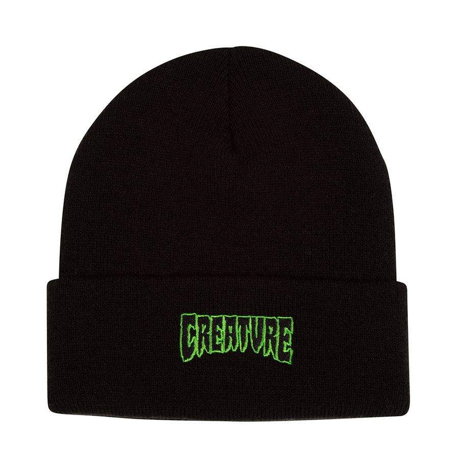 Black Outline Logo Creature Skateboards Beanie