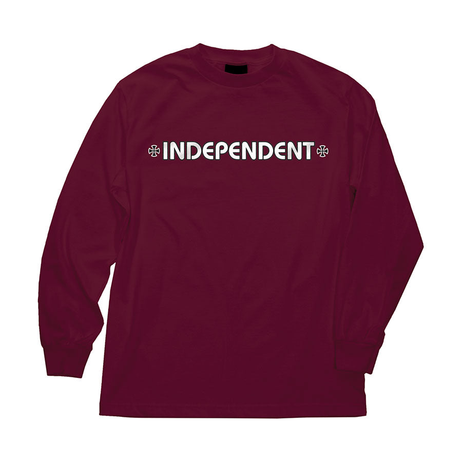 Burgundy Bar Cross Independent trucks long sleeve T-shirt