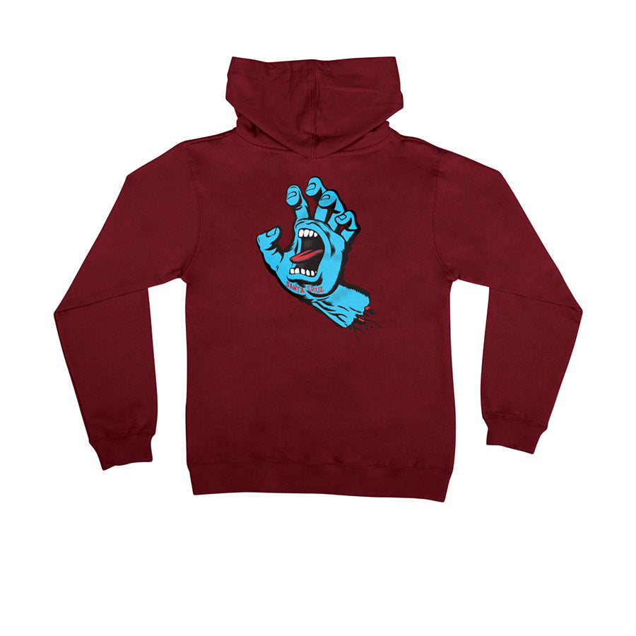 Maroon Kids Screaming Hand Pullover Hoodie Back