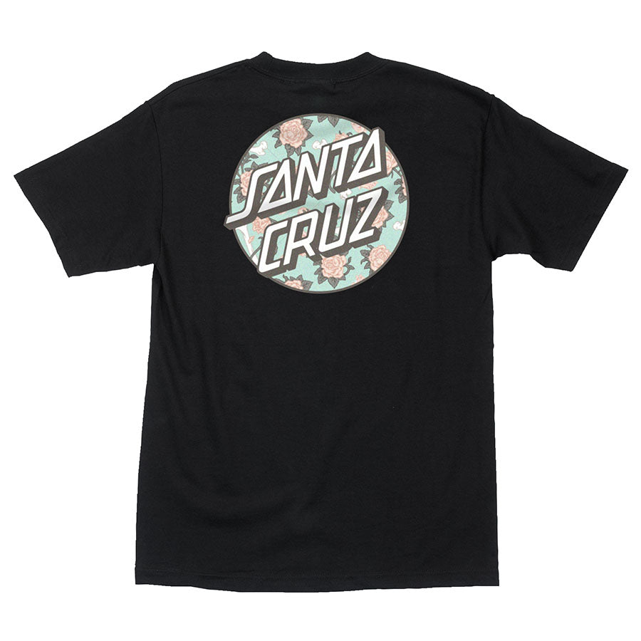 Black Floral Decay Santa Cruz T-Shirt Back