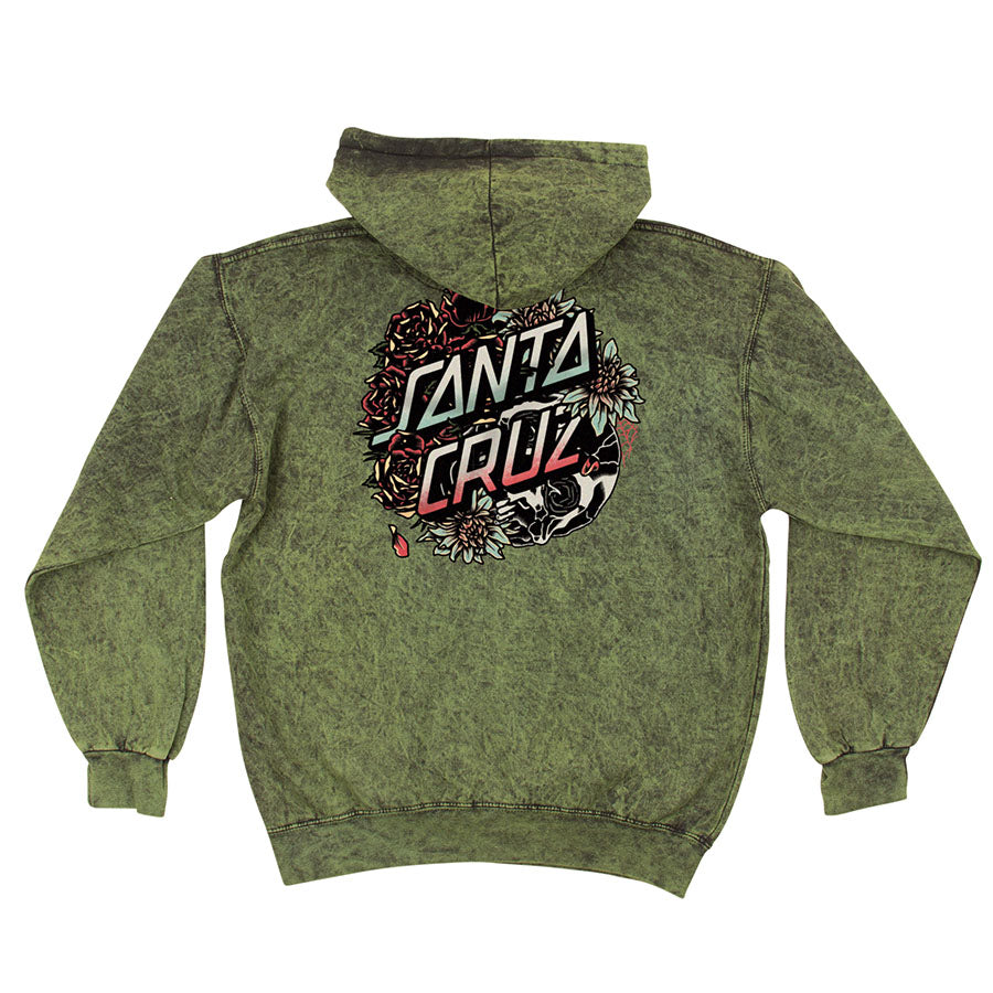 Mineral Dark Green Tomb Dot Santa Cruz Hoodie Back