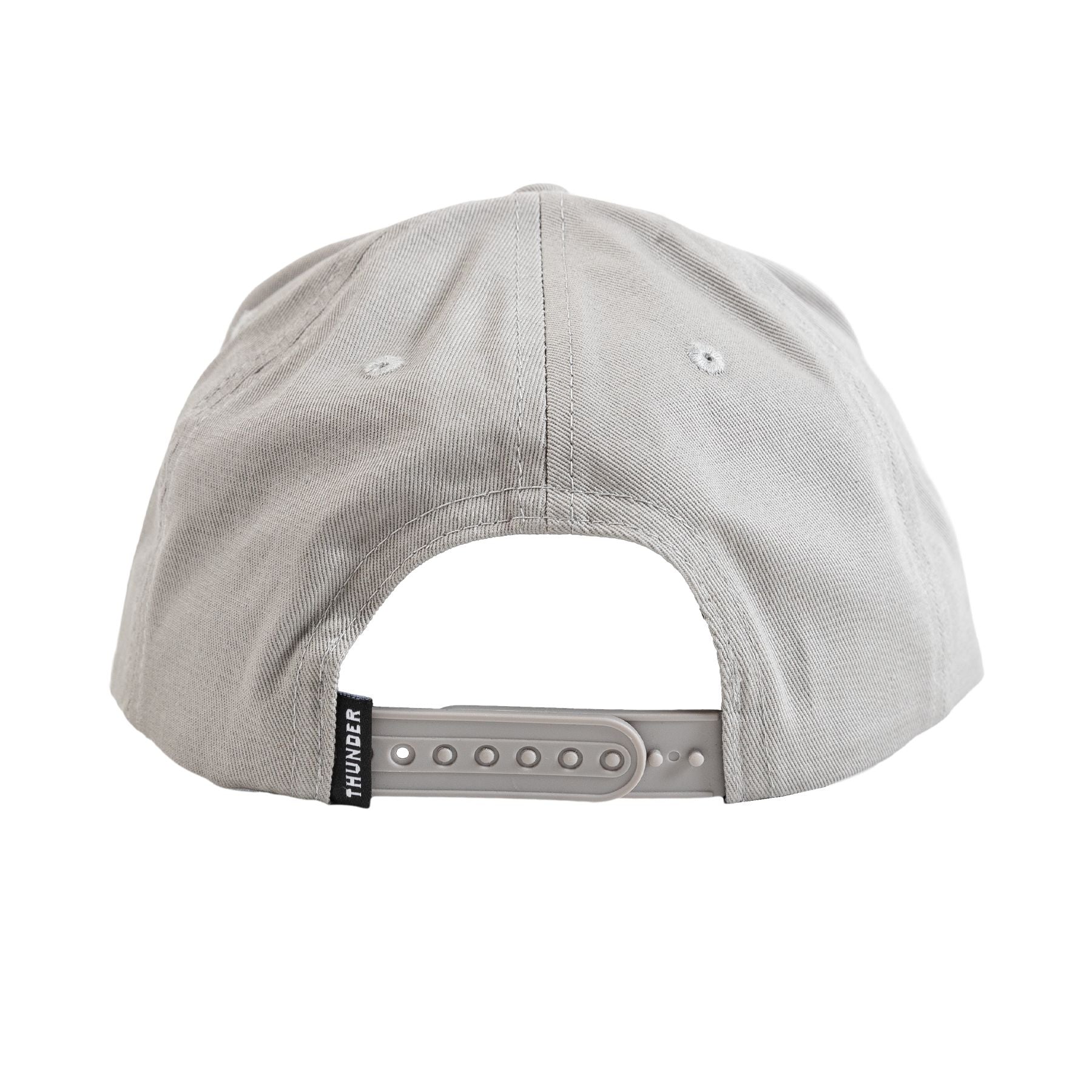 Grey Script Patch Thunder Trucks Snapback Hat Back