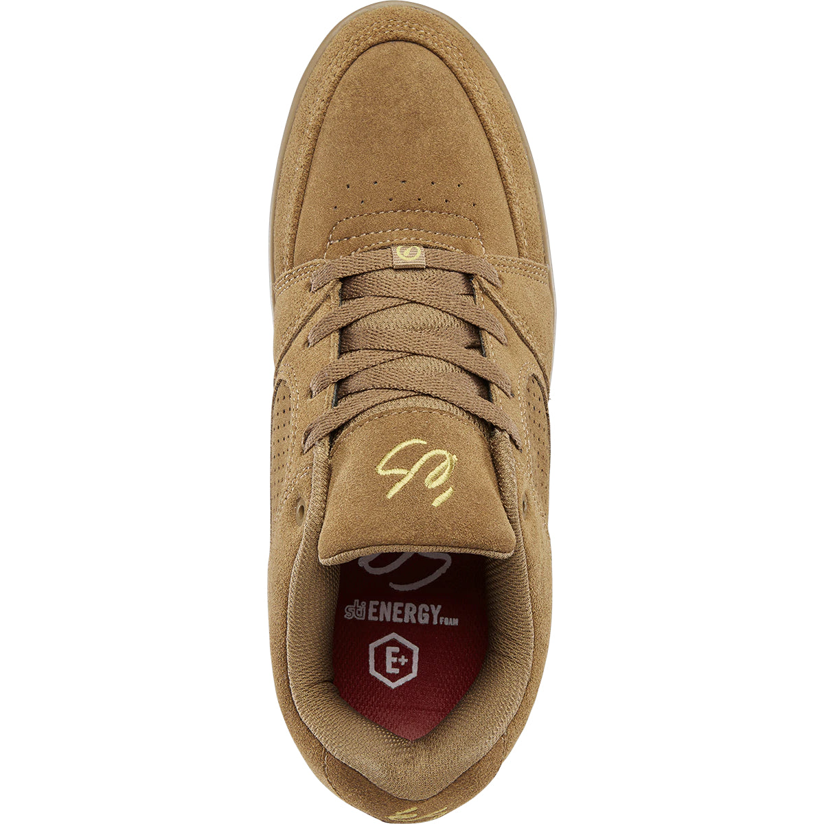 Brown/Gum eS Accel Slim Skateboarding Shoe Top