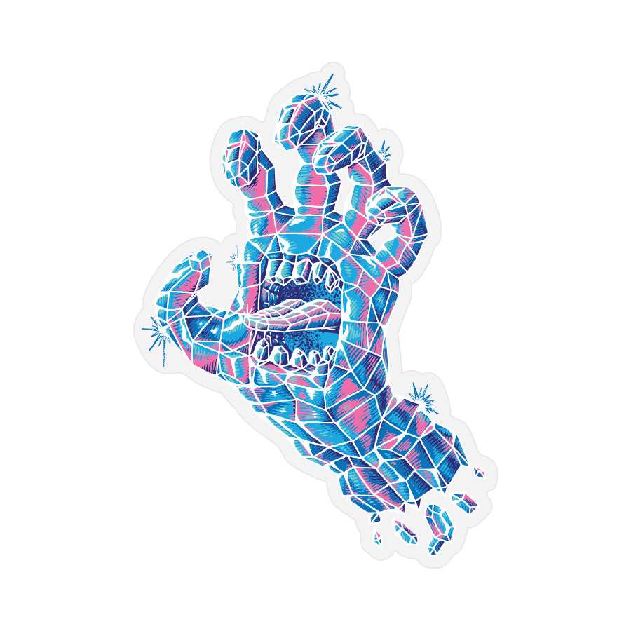 Crystal Screaming Hand Santa Cruz Skateboard Sticker