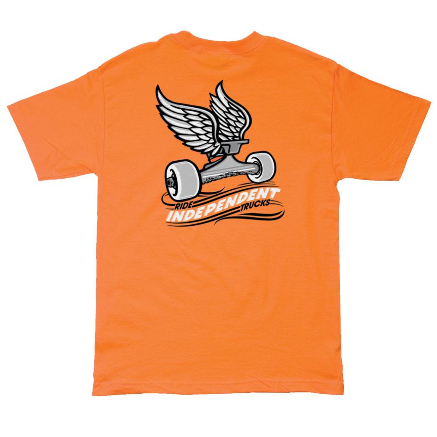 Safety Orange Take Flight Independent Trucks T-Shirt back