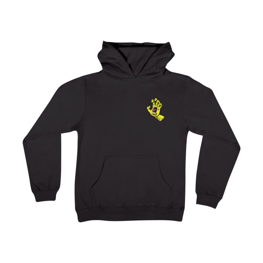 Black with Neon Screaming Hand Youth Santa Cruz Hoodie