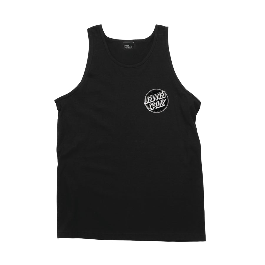 Black Contra Distress Dot Santa Cruz Tank Top