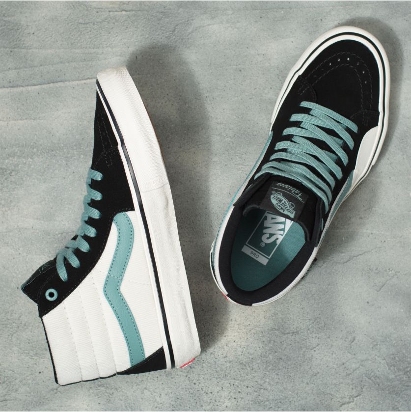 Fabiana Delfino Oil Blue SK8-Hi Pro Vans Skateboard Shoe Top