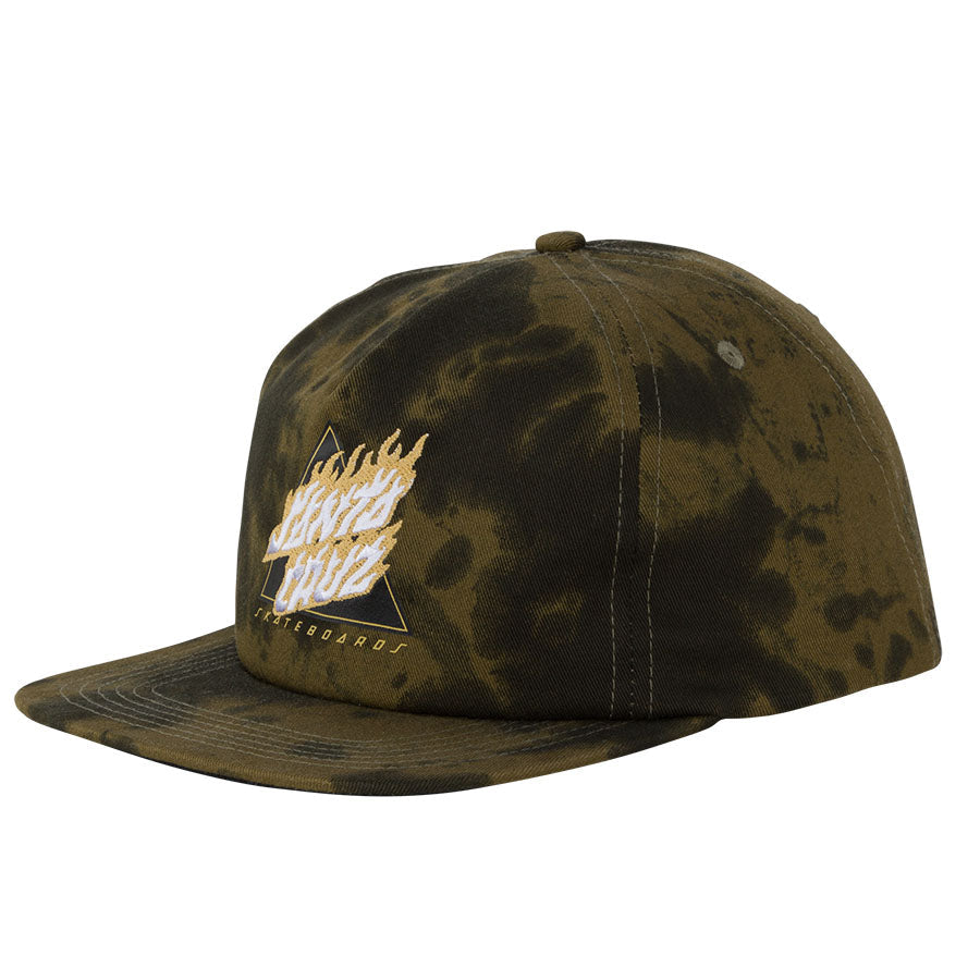 Olive Wash Flamed Not a Dot Santa Cruz Snapback Hat