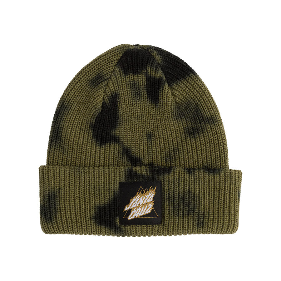 Olive Wash Flamed Not a Dot Santa Cruz Beanie