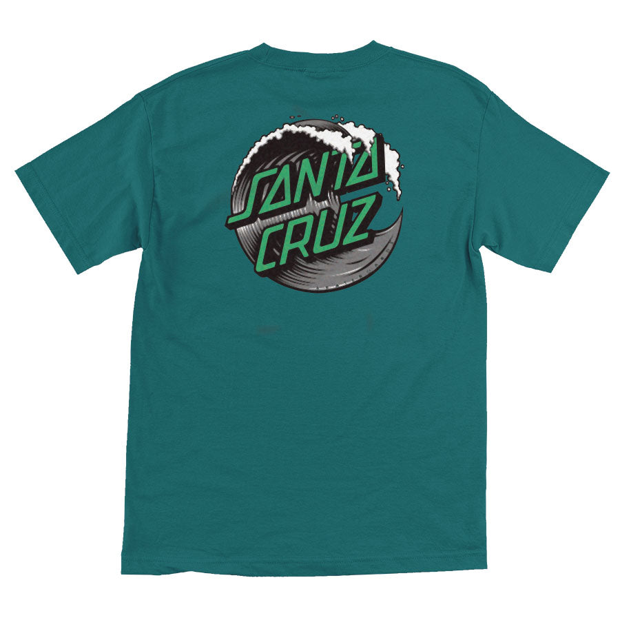 Santa Cruz Wave Dot Tee - Teal/Grey