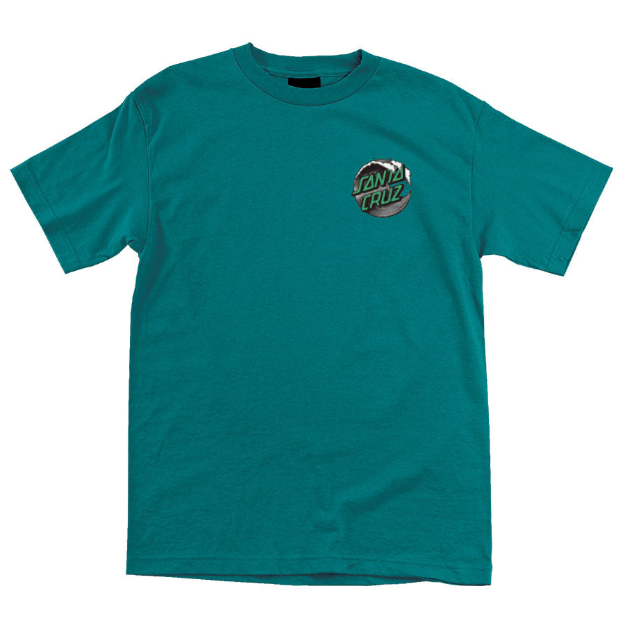 Santa Cruz Wave Dot Tee - Teal/Grey