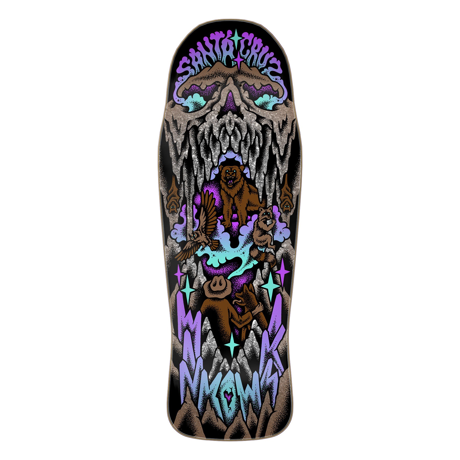 Crystal Cave Erick Winkowski Shaped Santa Cruz Skateboard Deck