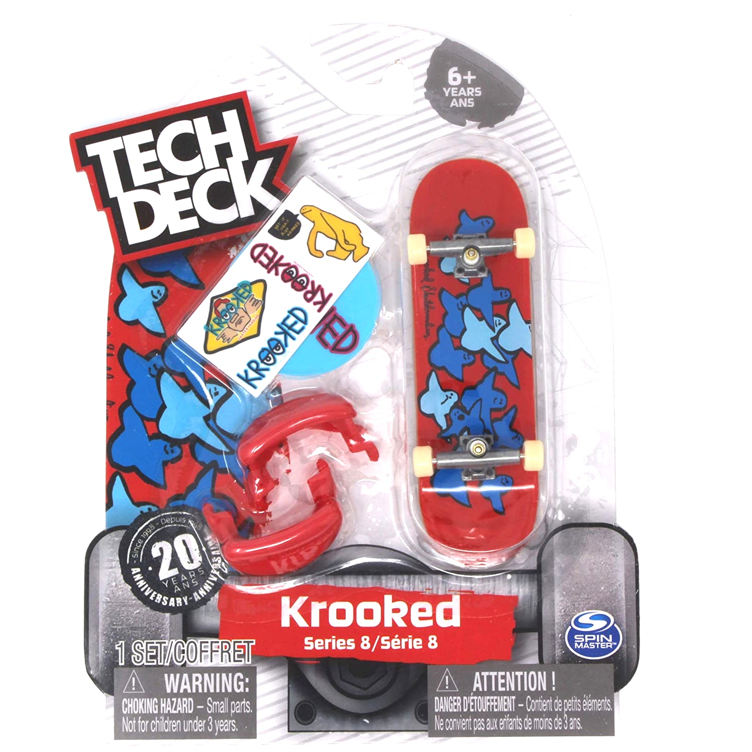 Red/Blue Birds Slick II Krooked Tech Deck