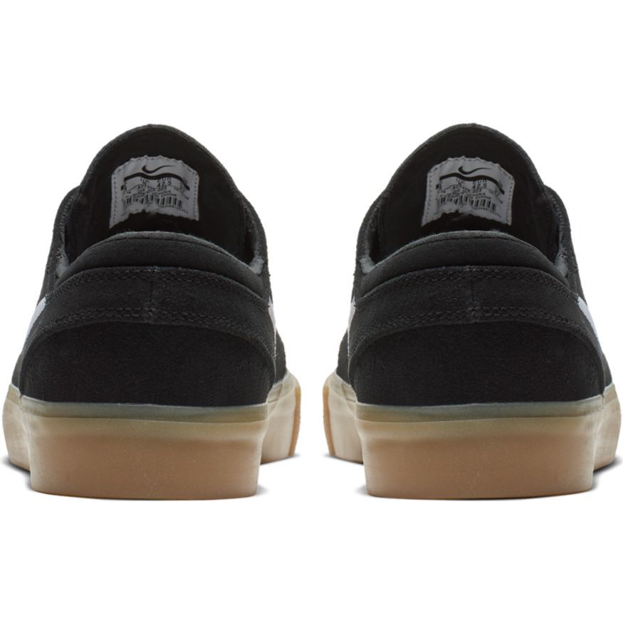 Nike SB Zoom Janoski RM Skateboard Shoe - Black/White - Black - Gum Light Brown