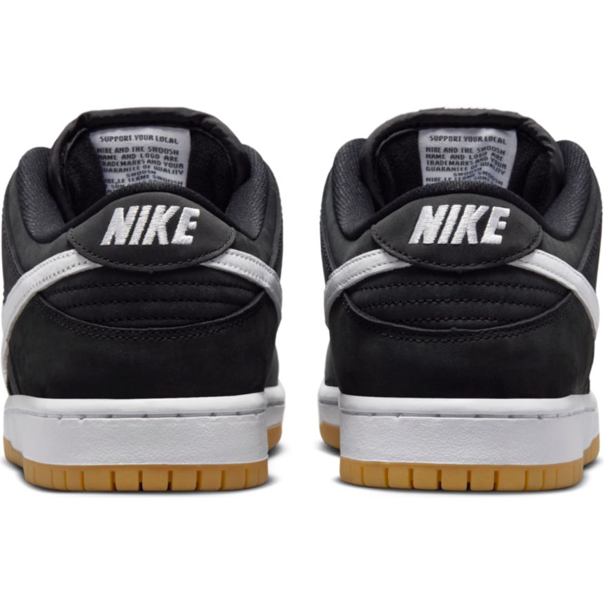 Nike SB Dunk Low Pro ISO Skateboard Shoe - Black/White-Black-Gum Light Brown