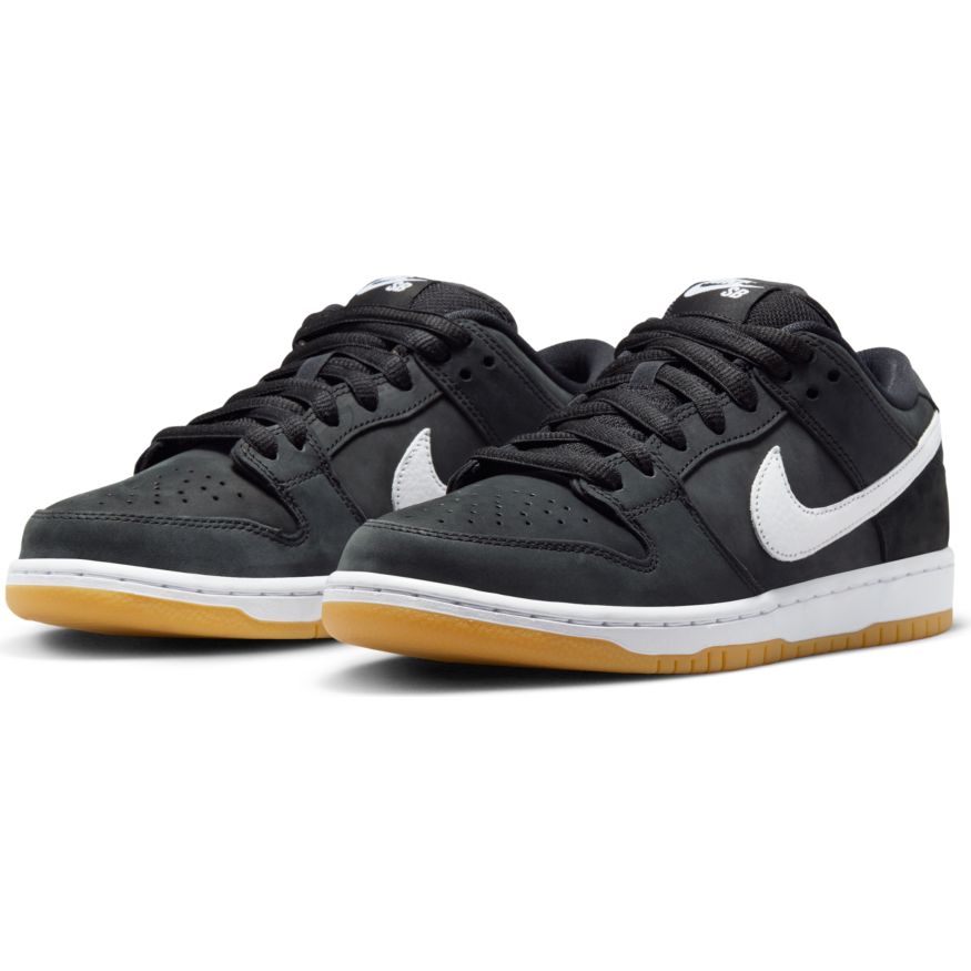 Nike SB Dunk Low Pro ISO Skateboard Shoe - Black/White-Black-Gum Light Brown