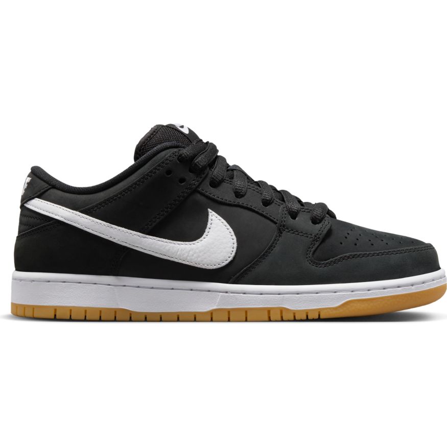 Nike SB Dunk Low Pro ISO Skateboard Shoe - Black/White-Black-Gum Light Brown