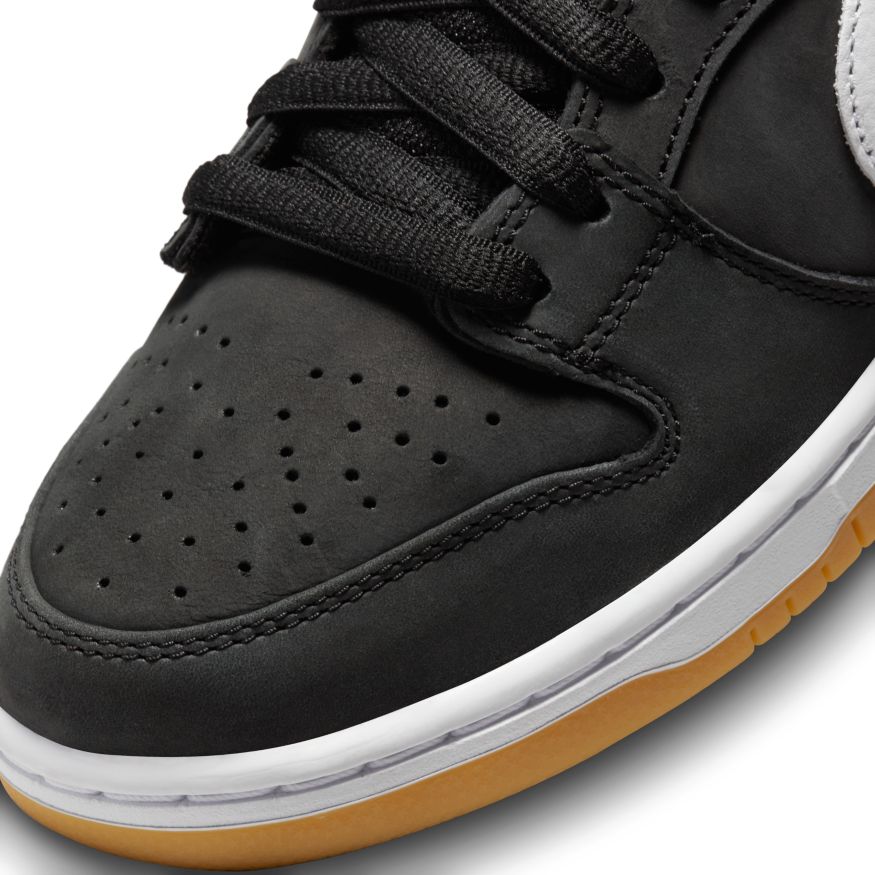 Nike SB Dunk Low Pro ISO Skateboard Shoe - Black/White-Black-Gum Light Brown