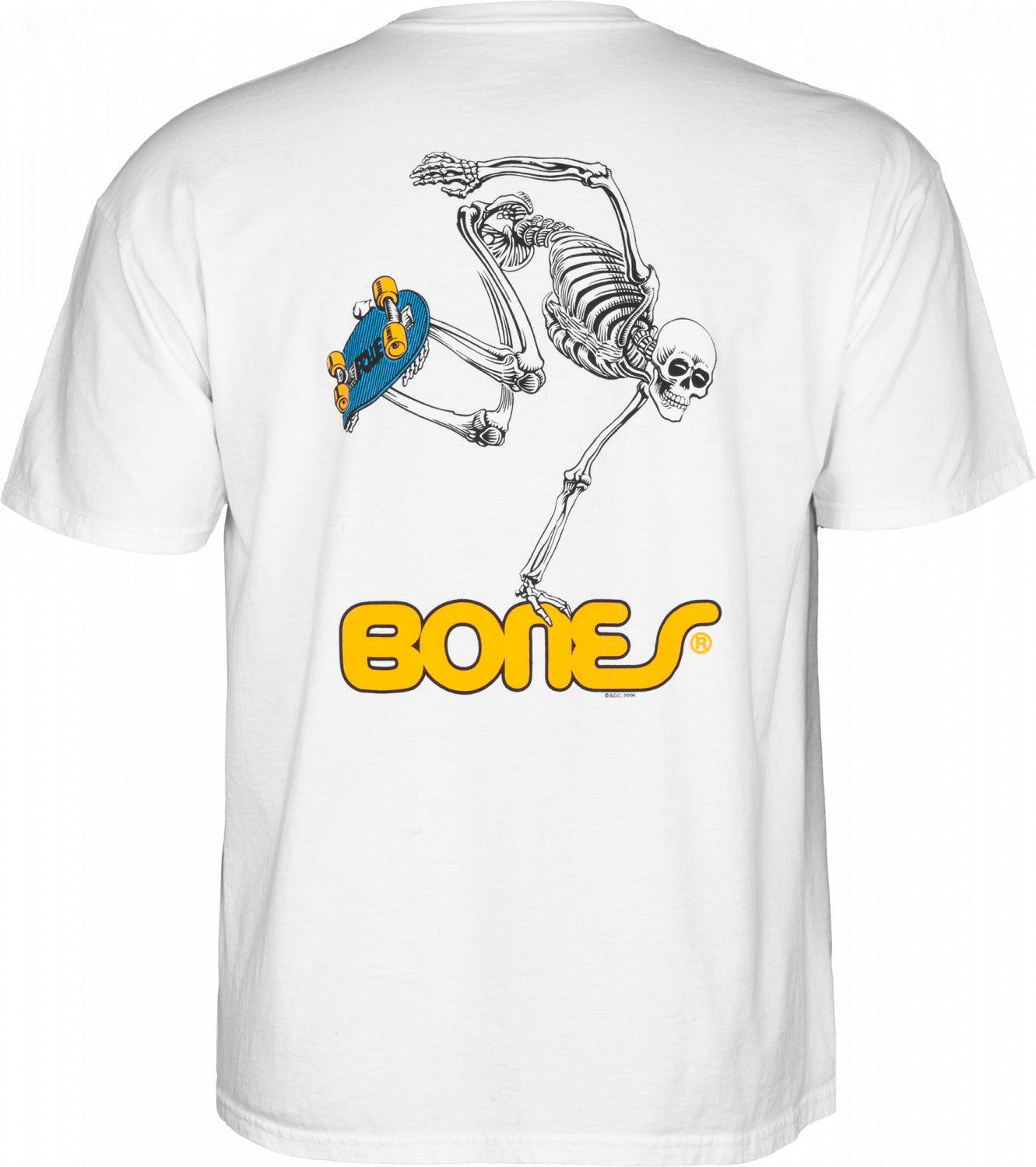 White Skateboarding Skeletion Powell Peralta T-Shirt Back