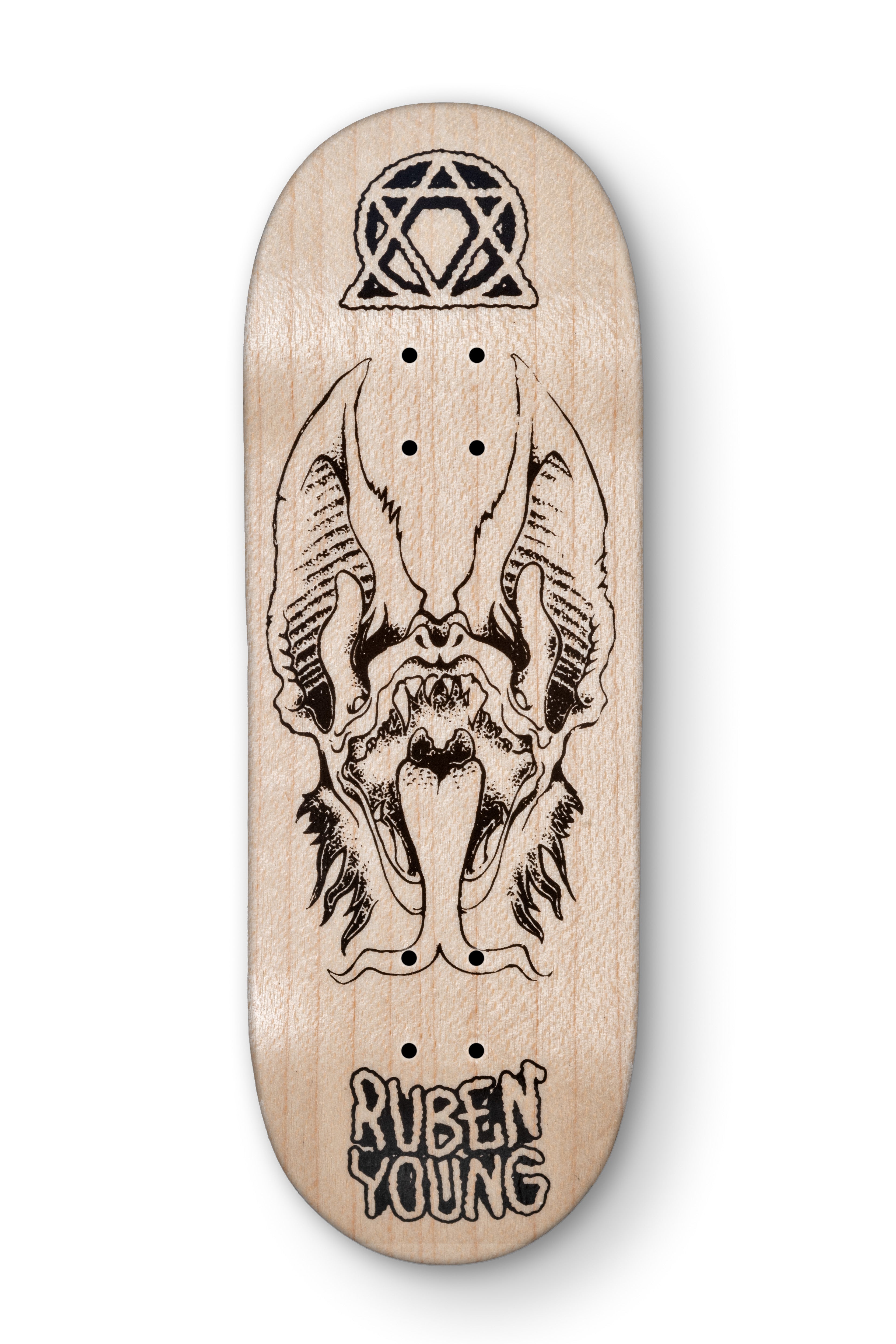 Natural Ruben Young 7Ply Blackriver Fingerboard Deck