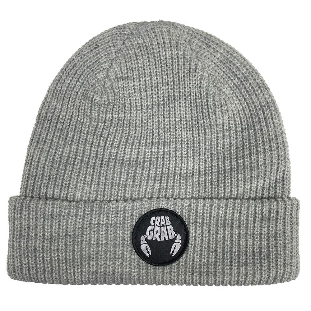 Heather Grey Circle Patch Crab Grab Beanie