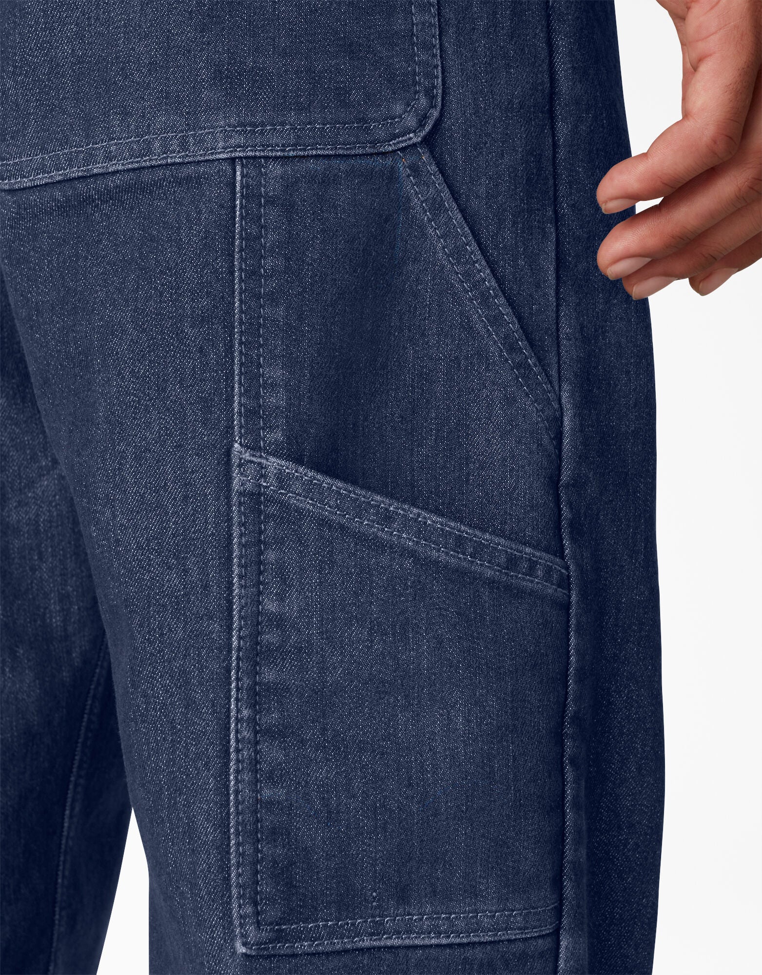 Stone Washed Indigo Dickies Utility Denim Pants Detail