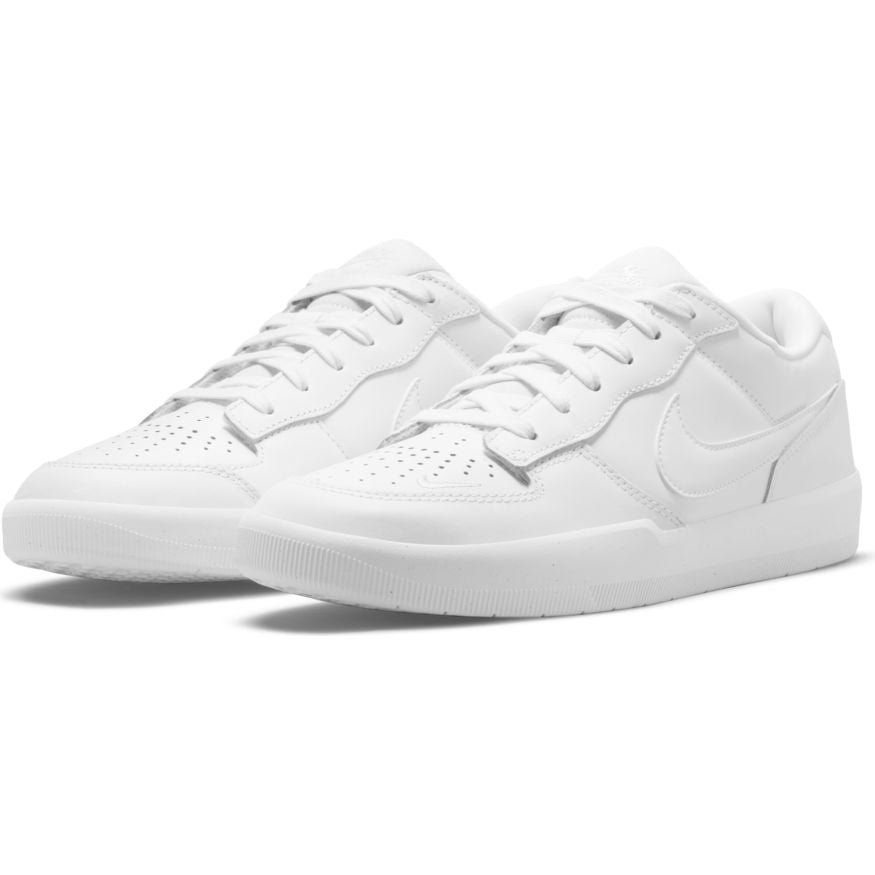 White Leather Force 58 Premium Nike SB Skateboarding Shoe Front