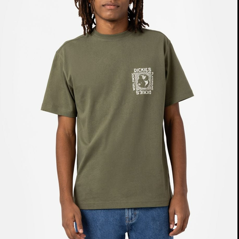 Military Green Dickies Marburry Tee Model Front