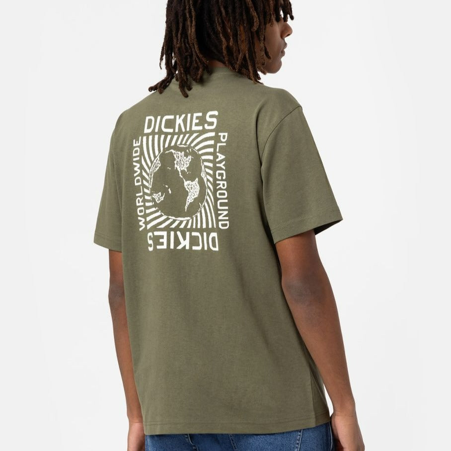 Military Green Dickies Marburry Tee Model Back