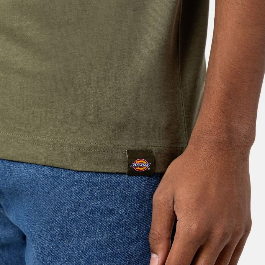 Military Green Dickies Marburry Tee Detail