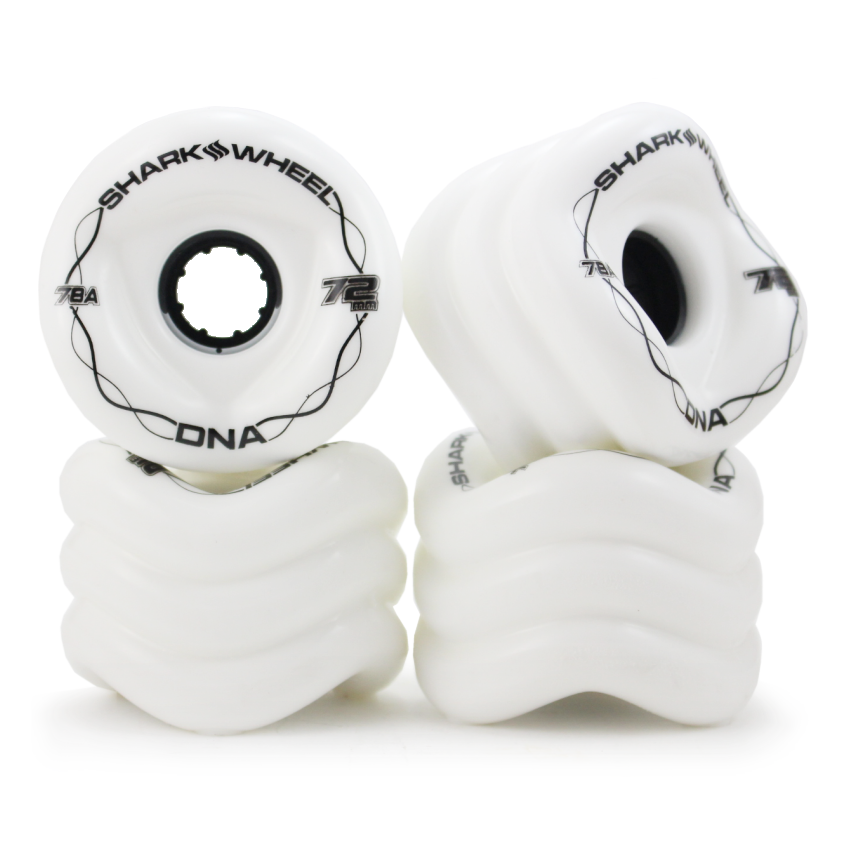 White 78a 72mm DNA Shark Wheel Longboard Wheels