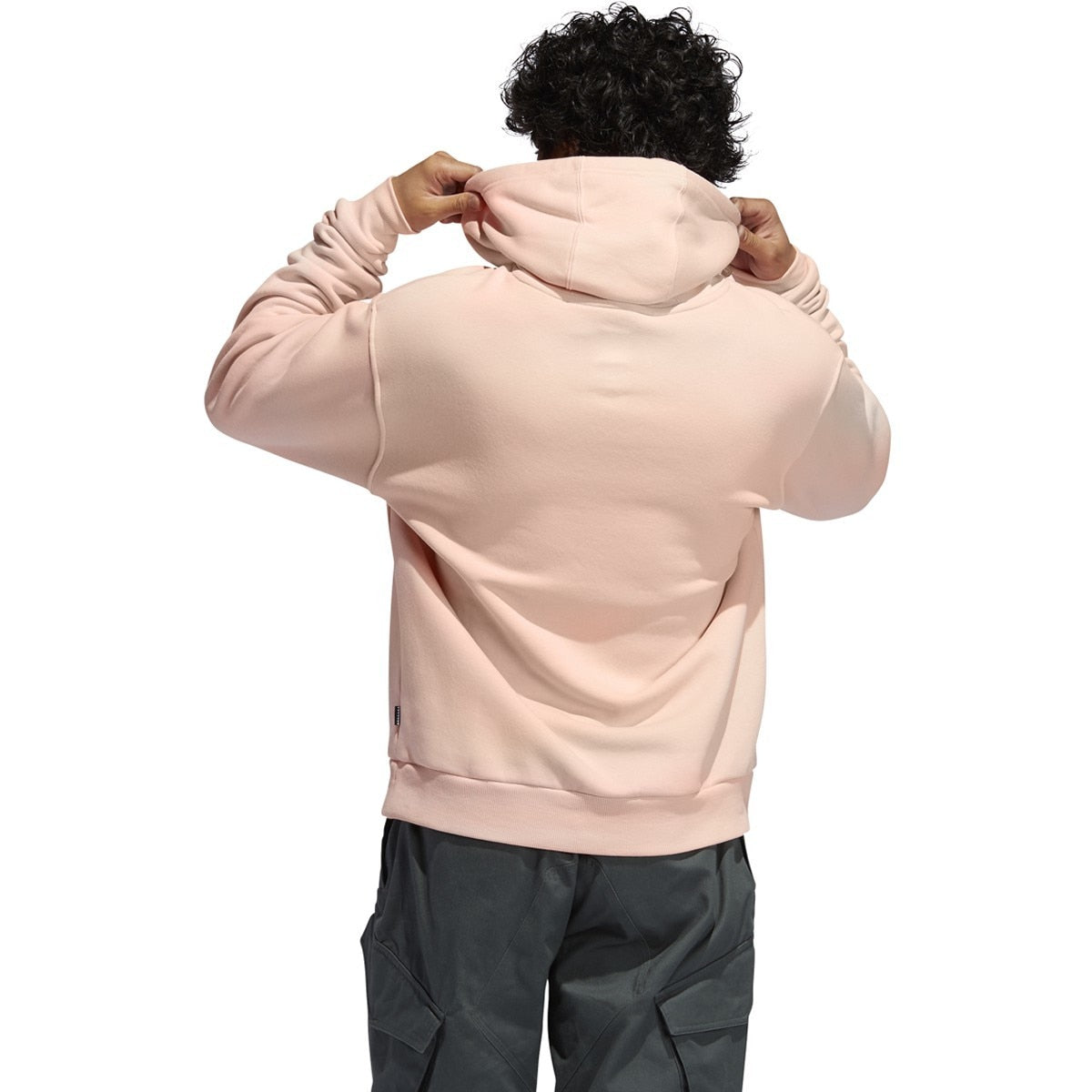 Adidas Solid Pillar Pullover Hoodie - Glow Pink/White/Viridian