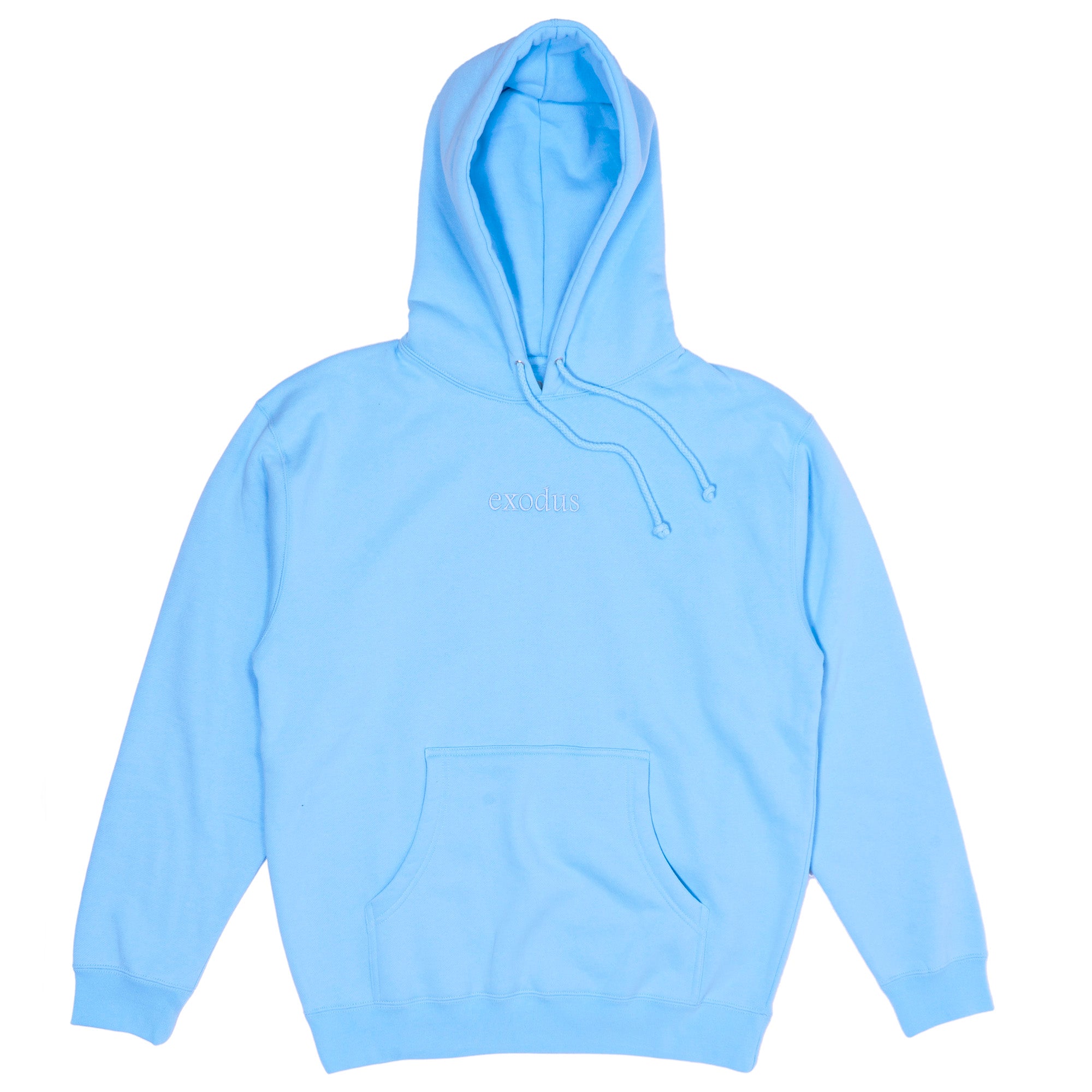 Exodus Clean Embroidered Hoodie - Blue Aqua