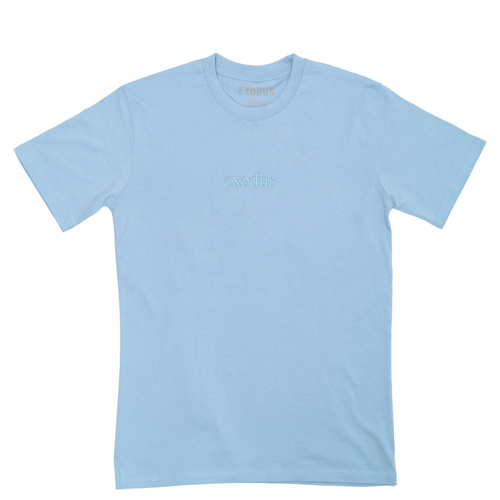 Exodus Clean Embroidered Premium Tee - Pale Blue