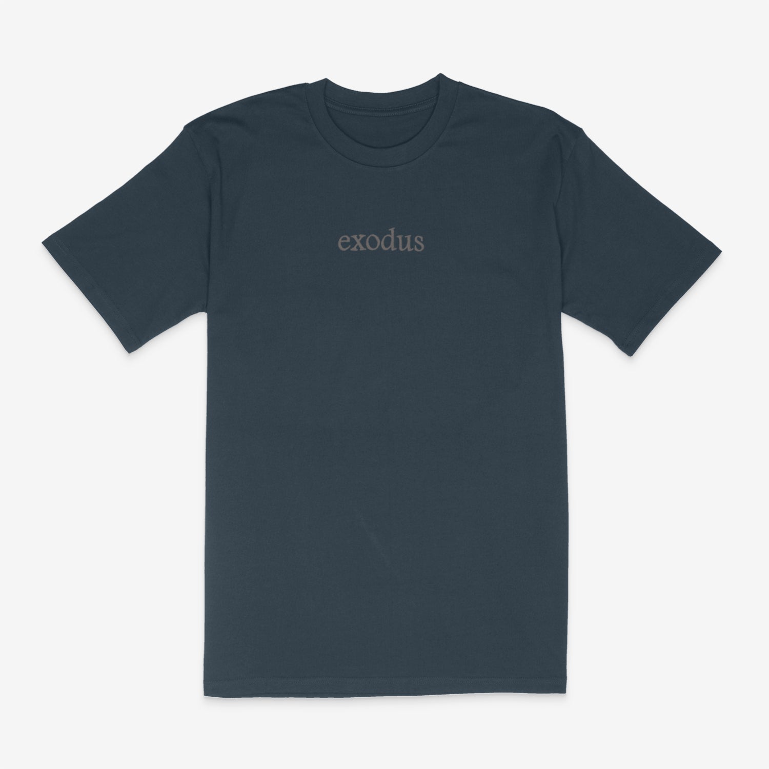 Slate Blue Exodus Clean Embroidered Premium Tee