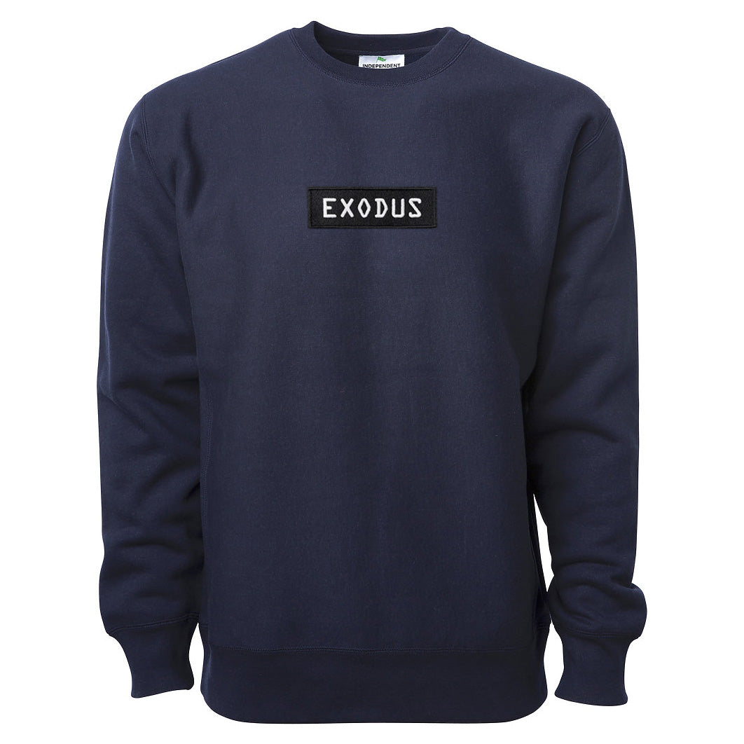 Exodus Premium Optical Embroidered Heavyweight Crew - Navy