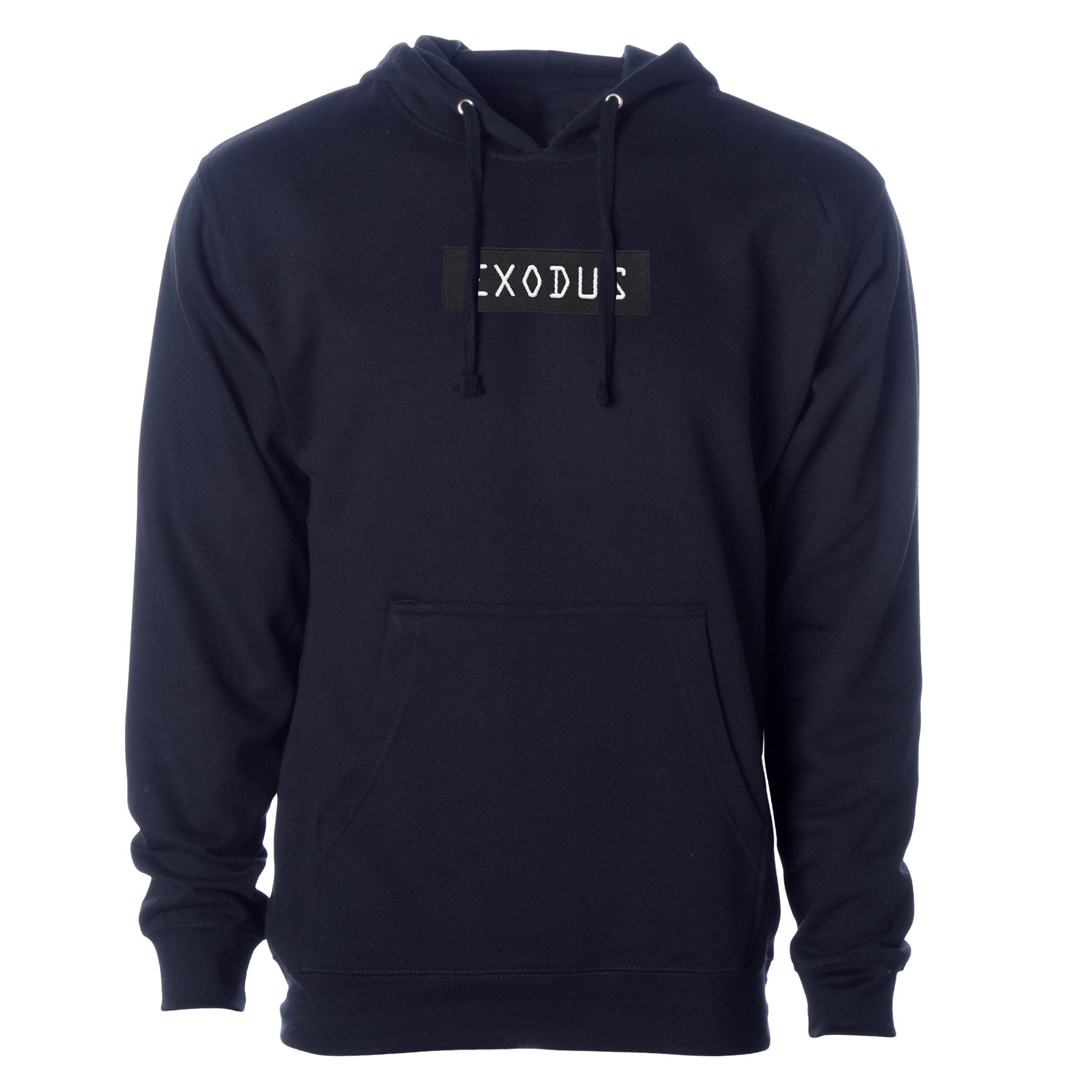 Navy Exodus Embroidered Optical Hoodie